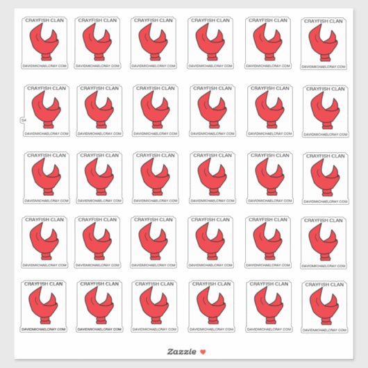 30 KRAYFISCHE KLAUENKLETTERN AUF EINEM 14"X14"-BLA AUFKLEBER (Blatt)