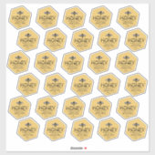 30 kundenspezifische Vinyl Hexagon Shaped Honey La Aufkleber (Blatt)
