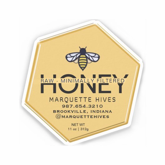 30 kundenspezifische Vinyl Hexagon Shaped Honey La Aufkleber