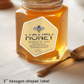 30 kundenspezifische Vinyl Hexagon Shaped Honey La Aufkleber