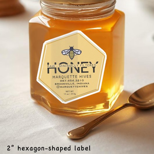 30 kundenspezifische Vinyl Hexagon Shaped Honey La Aufkleber
