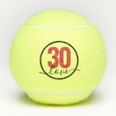 30 Lieben Geburtstag Custom Mit Monogramm Tennis B Tennisbälle (Vorderseite)