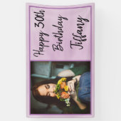 30. Lila Foto Happy Birthday Banner (Vertikal)