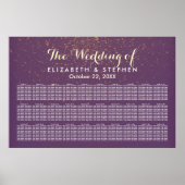 30 Lila Gold Glitzer Hochzeitskarte Poster (Vorne)