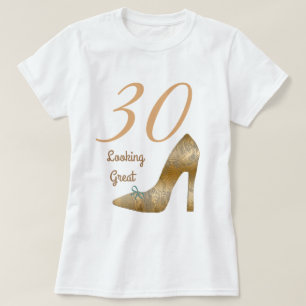 30 & Looking Great High Heel Aquamarin Blue Bow T T-Shirt