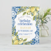 30. mediterrane italienische Lemon Geburtstag Einladung (Stehend Vorderseite)
