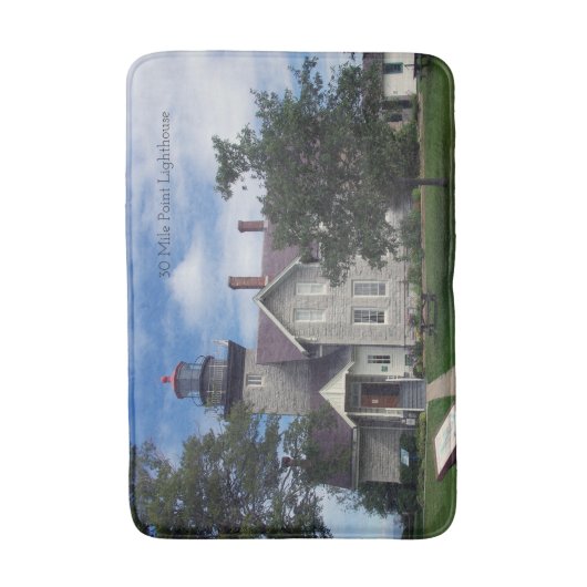 30 Mile Point Lighthouse bathmat Badematte (Vorderseite Vertikal)