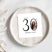 30 Minimal Foto 30. Geburtstag Serviette