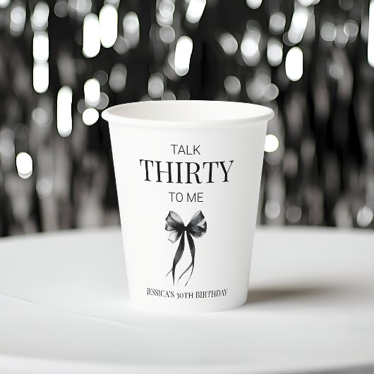 30 Minimalistisch Black Talk 30 zu Me Paper Cup Pappbecher