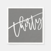 30. moderne Skriptfarbe weiß bearbeitbare Farbe 30 Serviette (Vorderseite)