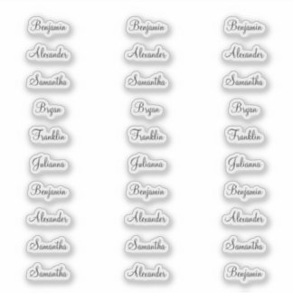 30 Namen weniger als 1 Zoll breit Aufkleber