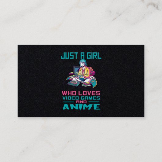 30.Nur ein Mädchen, das Videospiele und Anime Lieb Visitenkarte (Vorderseite)