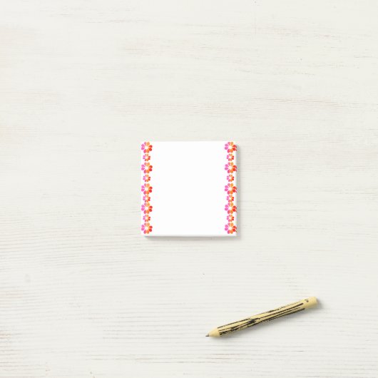 30 Orangefarbene Blume Post-it Klebezettel (Auf Schreibtisch)