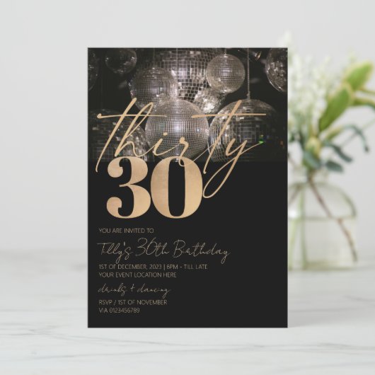 30. Party Einladung (Stehend Vorderseite)