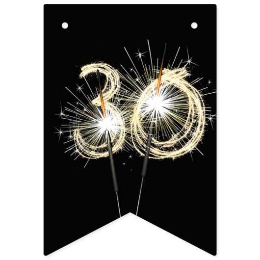 30. Party schwarze Sparkler Wimpelkette (Erste Fahne)