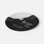30. Pearl & Black Wedding Jubiläum Design Pappteller (Schrägansicht)