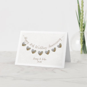 30. Pearl-Hochzeitstag Herz-Girlande Karte