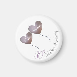 30. Pearl Hochzeitstag lila Ballongeschenk Magnet