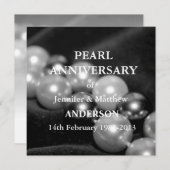 30. Pearl Wedding Anniversary Celebarationll (B&W) Einladung (Vorne/Hinten)