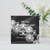 30. Pearl Wedding Anniversary Celebarationll (B&W) Einladung (Stehend Vorderseite)