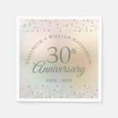 30. Pearl Wedding Anniversary Hearts Confetti Serviette (Vorderseite)