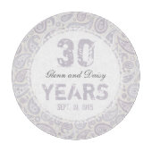 30. Pearl Wedding Anniversary Paisley Pattern Schneidebrett (Vorderseite)