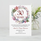 30. Pearl Wedding Anniversary Save The Date (Stehend Vorderseite)