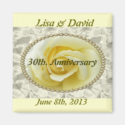 30. Pearl Wedding Anniversary Save the Date Magn Magnet (Vorne)