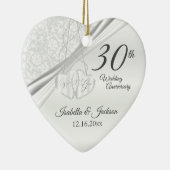 30. Pearl Wedding Jubiläum Keramik Ornament (Rechts)