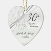 30. Pearl Wedding Jubiläum Keramik Ornament (Links)