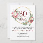 30. Pearl Wedding Jubiläum Save The Date (Vorderseite)