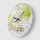 30. Pearl Wedding Jubiläum St.Joseph Lily Große Wanduhr (Winkel)
