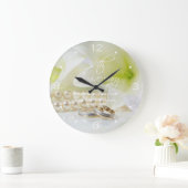 30. Pearl Wedding Jubiläum St.Joseph Lily Große Wanduhr (Zuhause)