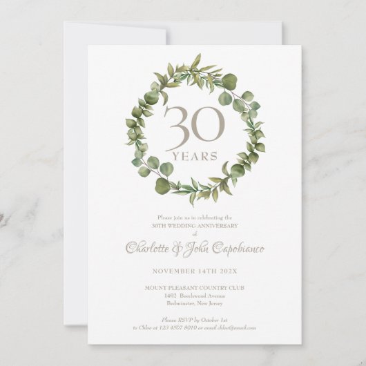 30. Pearl Wedding Jubiläum Waldlandschaft Einladung (Vorderseite)