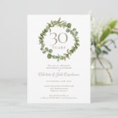 30. Pearl Wedding Jubiläum Waldlandschaft Einladung (Stehend Vorderseite)