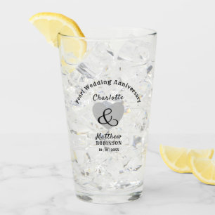 30. Pearl Wedding-Jubiläumsgeschenk Personalisiert Glas