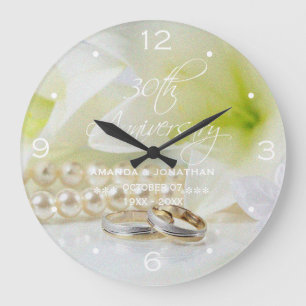 30. Perlen-Hochzeitsjubiläum St.Joseph Lilie Große Wanduhr