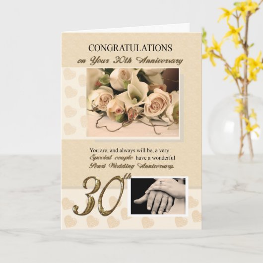 30. Perlen-Hochzeitstag Karte (Gelbe Blume)