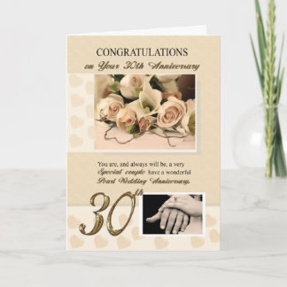 30. Perlen-Hochzeitstag Karte