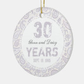 30. Perlen-Hochzeitstag-Paisley-Monogramm Keramik Ornament (Links)