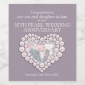 30. Perlenherz-Jubiläum Zollweinetiketten Weinetikett (Einzelnes Label)