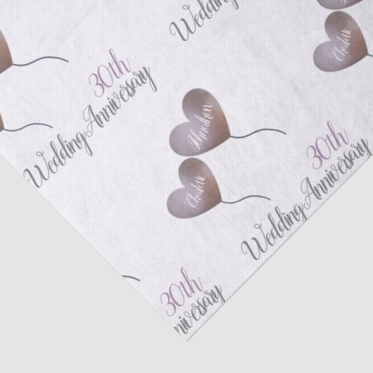 30. Perlenhochzeit Ehemann & Ehefrau Seidenpapier (Detail)