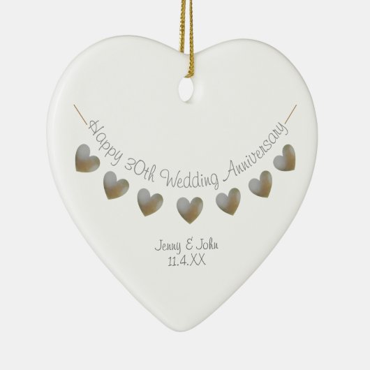 30. Perlenhochzeit-Geschenk Keramik Ornament (Rechts)