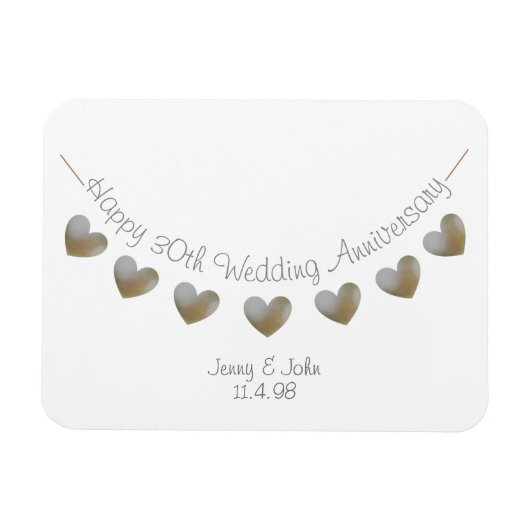 30. Perlenhochzeit-Geschenk Magnet (Horizontal)