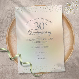 30. Perlenhochzeit Herz Konfetti Save The Date