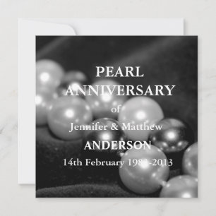 30. Perlenhochzeit-Jubiläumsfeier(B&W) Einladung