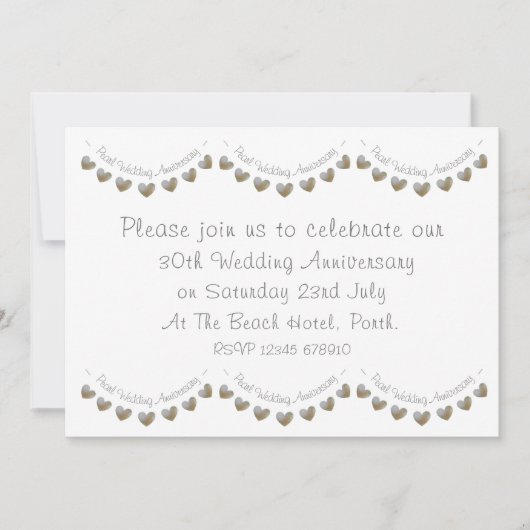 30. Perlenhochzeitjubiläum Einladung (Vorderseite)