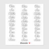 30 Personalisierte Kalligrafiezeichen Elegant Cust Aufkleber (Blatt)