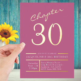 30 Pink 30. Geburtstag Party Gold Folieneinladung