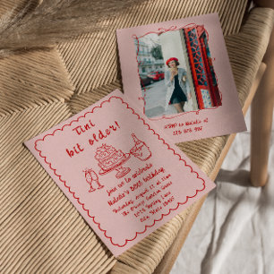 30. Pink Champagne Cake Foto Geburtstagsparty Einladung